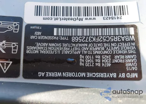 2015 BMW 435I xDrive z USA, uszkodzony, nr VIN WBA3R5C52FK372568